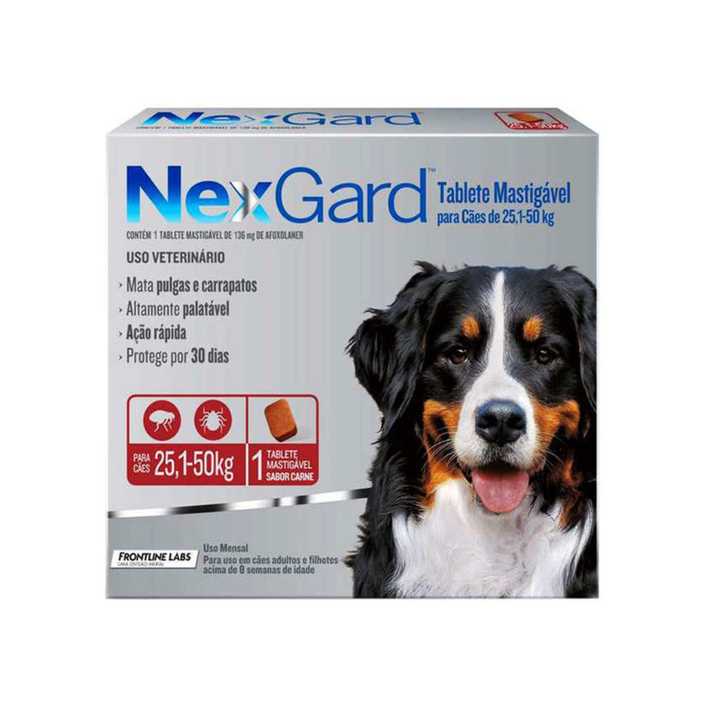 Nexgard Antipulgas Cães 25 A 50kg Caixa 1 Comprimido