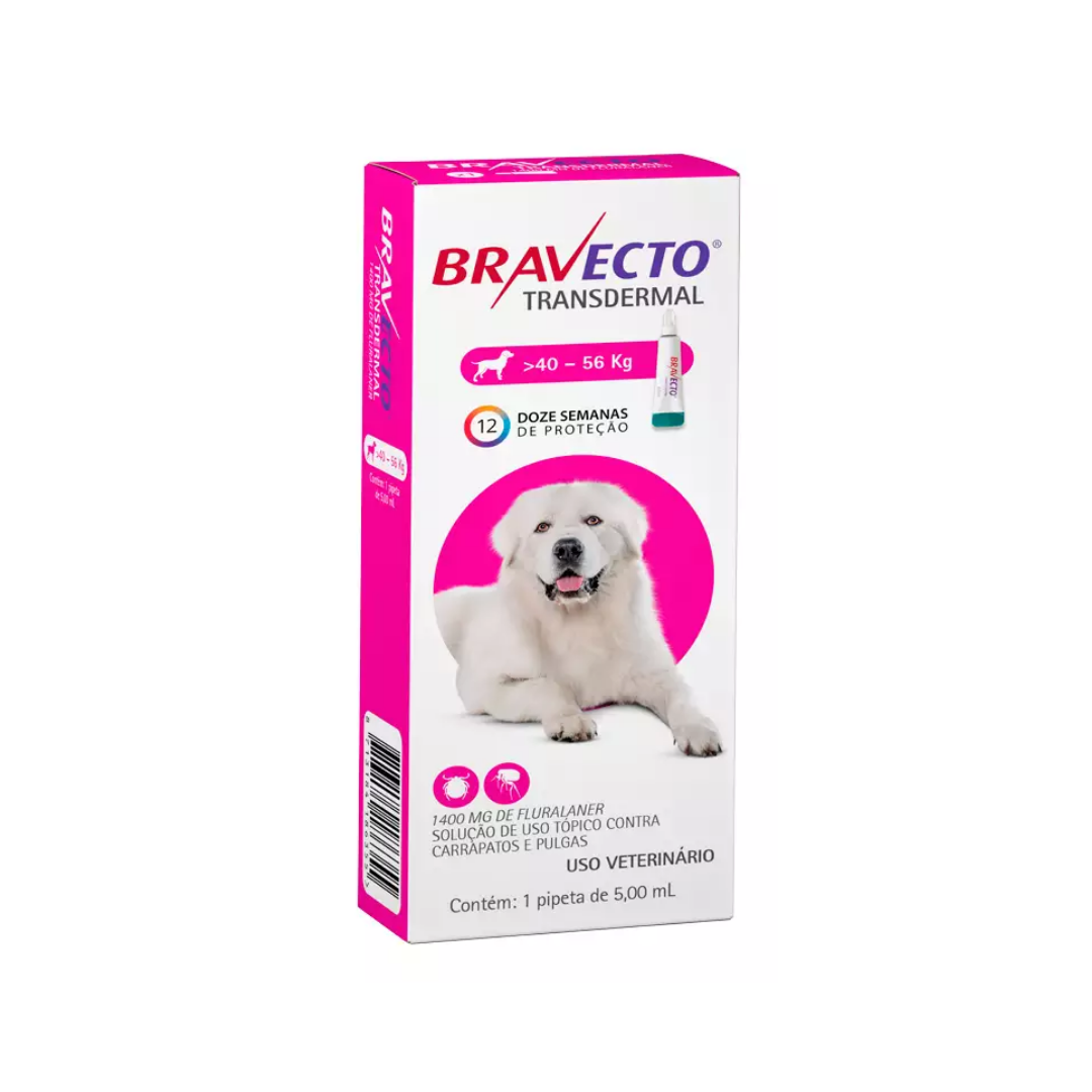 Bravecto Transdermal Cães 40 a 56 kg Pipeta Antipulgas