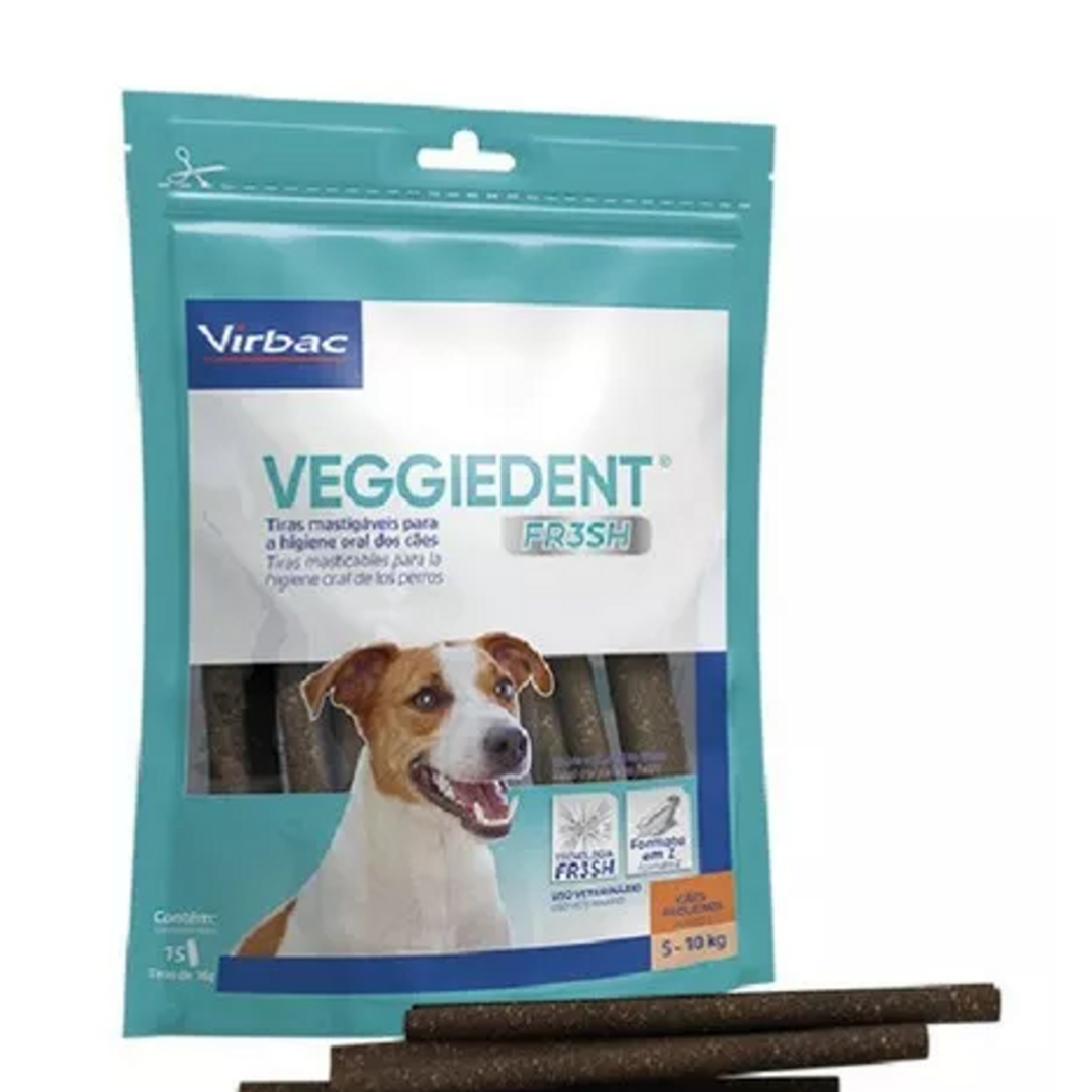 Veggie Dent Fresh 15 Tiras Cães Pequenos