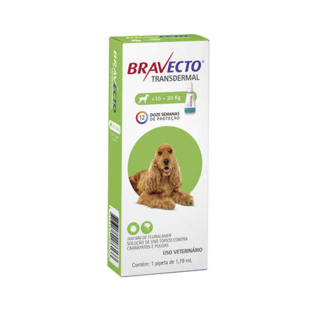 Bravecto Transdermal Cães 10 a 20 kg Pipeta Antipulgas