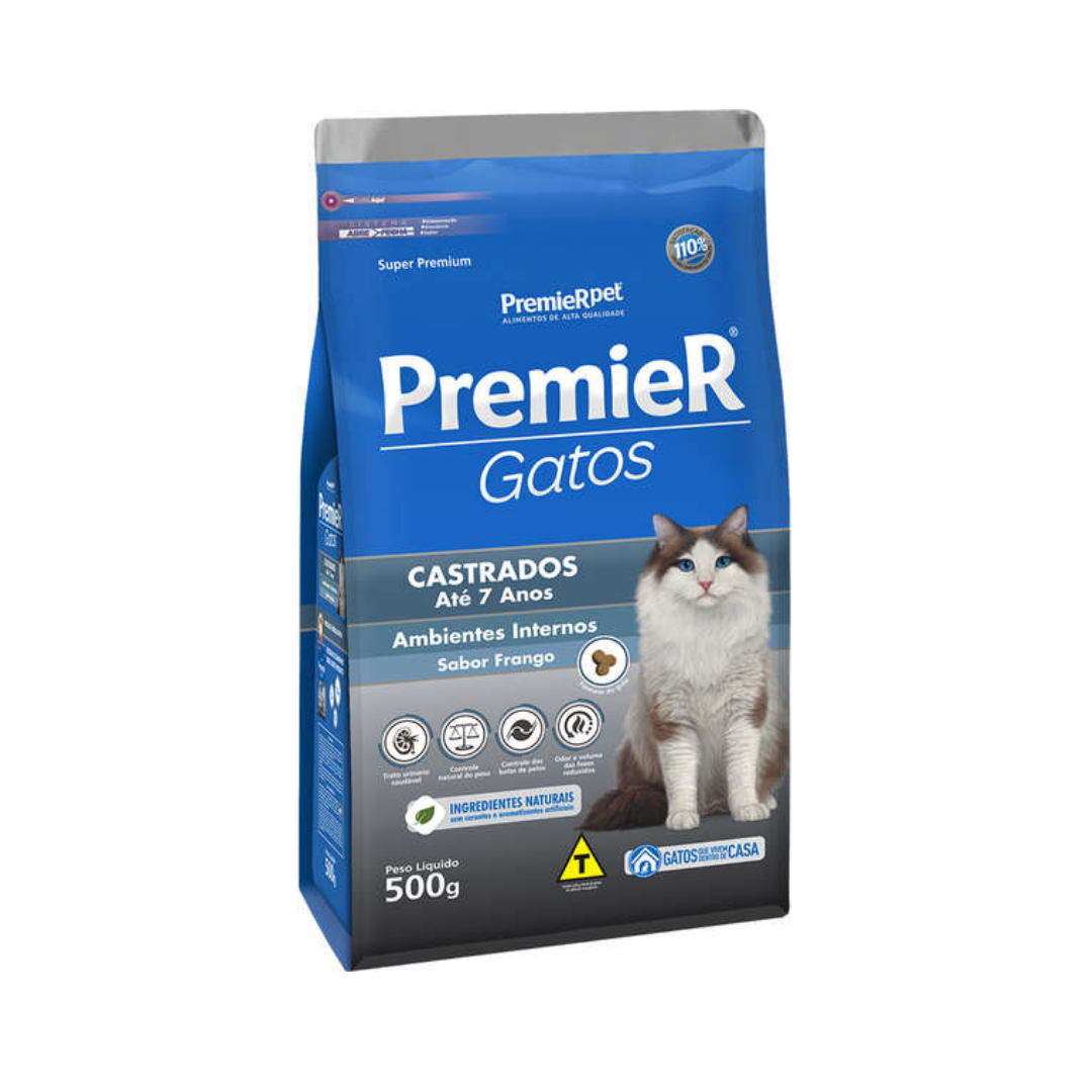 Premier Gatos Castrados até 7 Anos 500g Frango