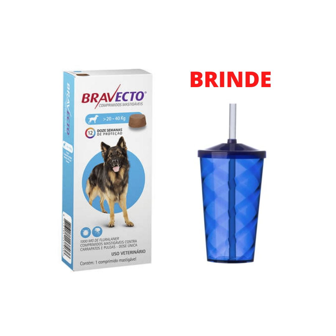 Bravecto Antipulgas Cães 20 a 40kg + BRINDE