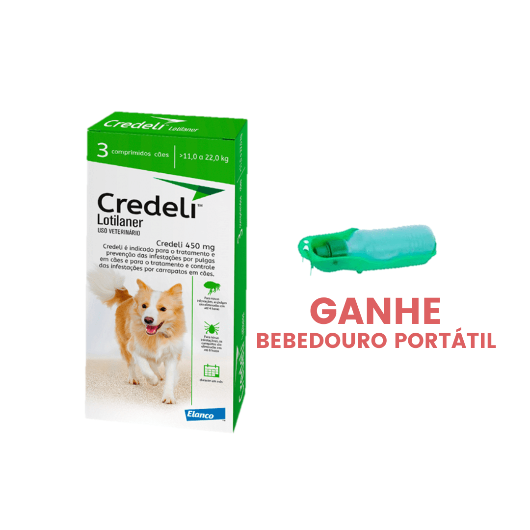 Credeli 450mg Antipulgas Cães 11 a 22kg 3 Comprimidos