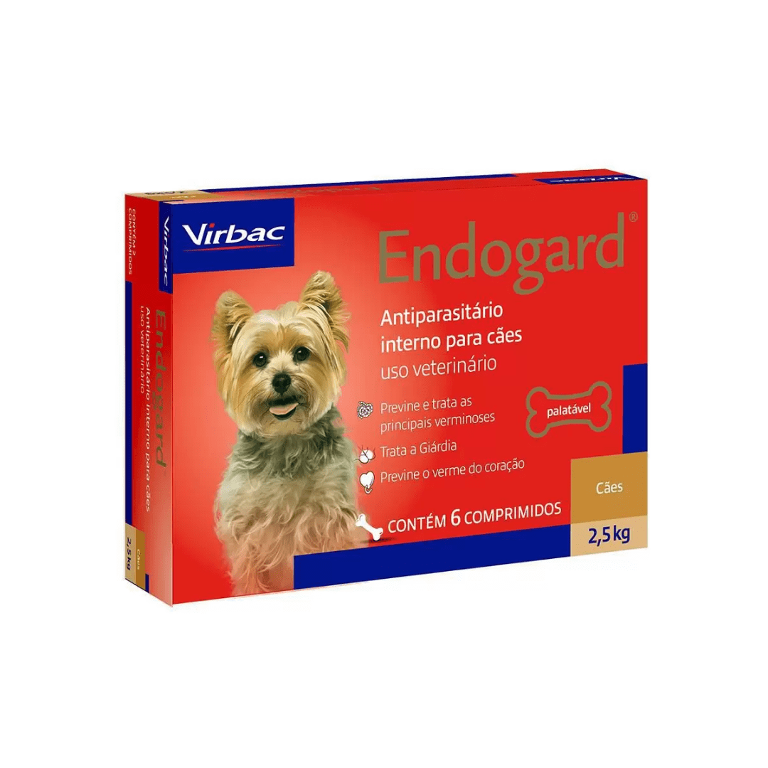 Endogard Vermifugo Cães 2,5Kg 6 Comprimidos