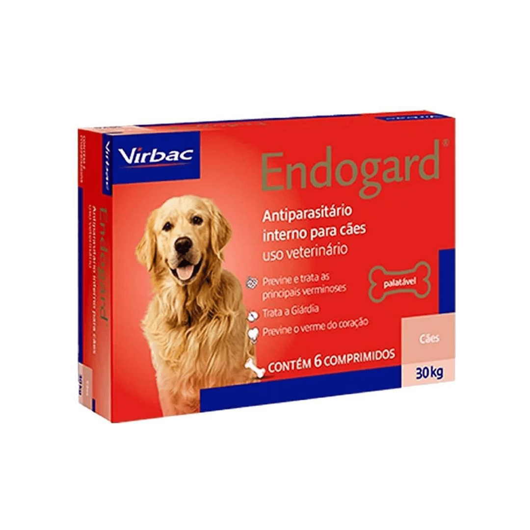 Endogard Vermifugo Cães 30Kg 6 Comprimidos