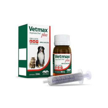 Vetmax Plus Suspensão 30ml Vermifugo Filhotes Cães e Gatos