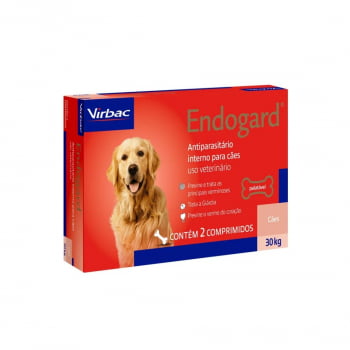 Endogard Vermifugo Cães 30Kg 2 Comprimidos