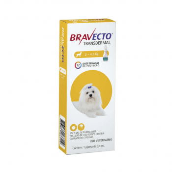 Bravecto Transdermal Cães 2 a 4,5 kg Pipeta Antipulgas