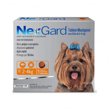 Nexgard Antipulgas Cães Até 4kg Caixa 1 Comprimido