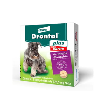 Drontal Plus Carne Cães 10kg 4 Comprimidos