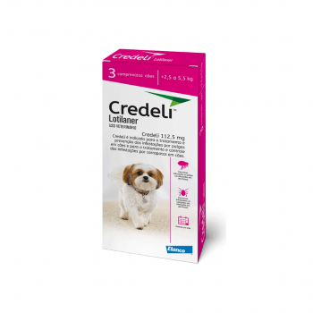 Credeli 112,5mg Antipulgas Cães 2,5 a 5,5kg 3 Comprimidos