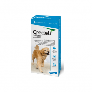 Credeli 900mg Antipulgas Cães 22 a 45kg 3 Comprimidos