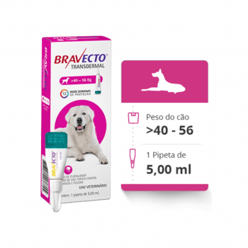 Bravecto Transdermal Cães 40 a 56 kg Pipeta Antipulgas