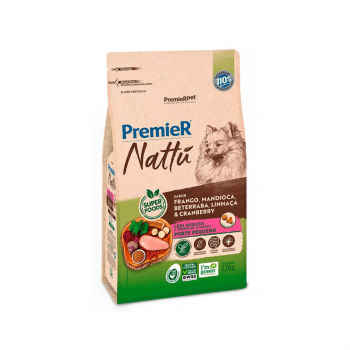 Premier Nattu Adultos 1Kg Frango e Mandioca