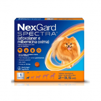 Nexgard Spectra Antipulgas e Vermifugo Cães 2 a 3,5kg 1 Comprimido