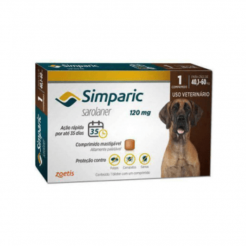 Simparic 120mg Antipulgas Cães 40 A 60 Kg 1 Comprimido