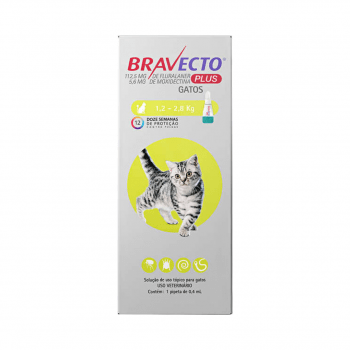 Bravecto Plus Transdermal Gatos 1,2 A 2,8kg Antipulgas e Vermifugo