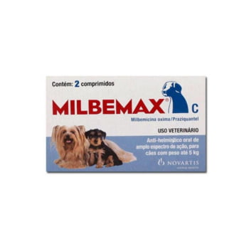 Milbemax Cães até 5Kg Vermifugo 2 Comprimidos