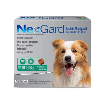 Nexgard Antipulgas Cães 10 a 25kg Caixa 1 Comprimido