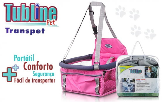 Assento Cadeira Carro Transpet Cães e Gato 10kg Rosa e Azul