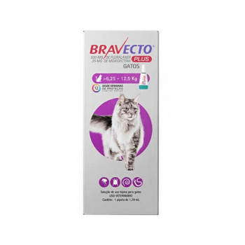 Bravecto Plus Transdermal Gato 6,25 A 12,5kg Antipulgas e Vermifugo