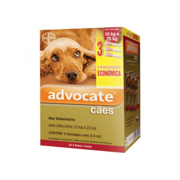 Advocate Cães 10 a 25kg Combo 3 Pipetas