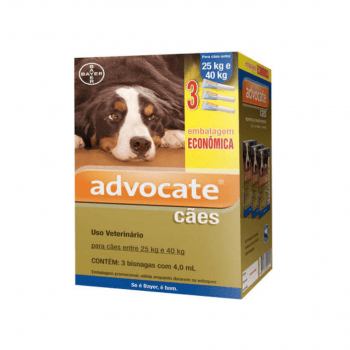 Advocate Cães 25 A 40kg Combo 3 Pipetas