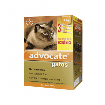 Advocate Gatos Até 4kg Combo 3 Pipetas