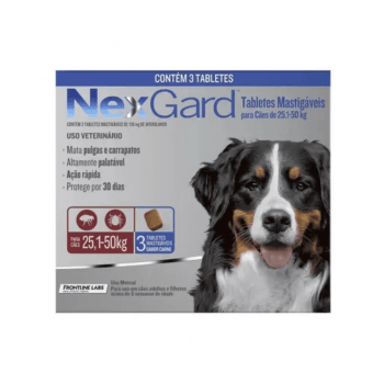 Nexgard Antipulgas Cães 25 A 50kg Combo 3 Comprimidos + BRINDE