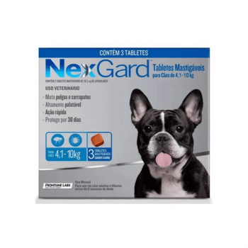 Nexgard Antipulgas Cães 4 A 10kg Combo 3 Comprimidos + BRINDE
