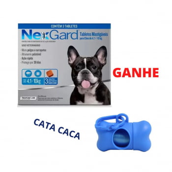 Nexgard Antipulgas Cães 4 A 10kg Combo 3 Comprimidos + BRINDE