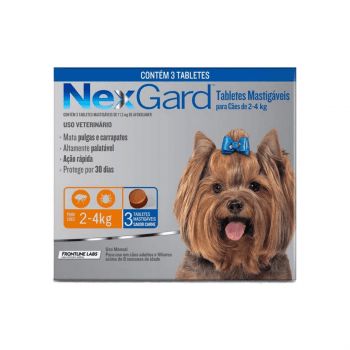 Nexgard Antipulgas Cães Até 4kg Combo 3 Comprimidos + BRINDE