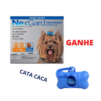 Nexgard Antipulgas Cães Até 4kg Combo 3 Comprimidos + BRINDE