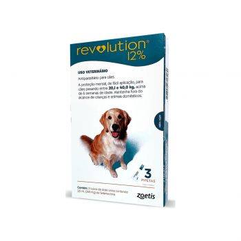 Revolution Antipulgas Cães 20 a 40kg (240mg) 3 Pipetas
