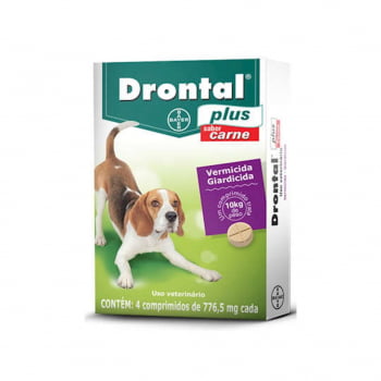Drontal Plus Carne Cães 10kg 4 comprimidos