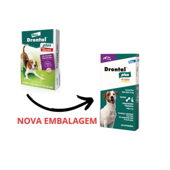 Drontal Plus Carne Cães 10kg 4 comprimidos