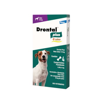 Drontal Plus Carne Cães 10kg 4 comprimidos