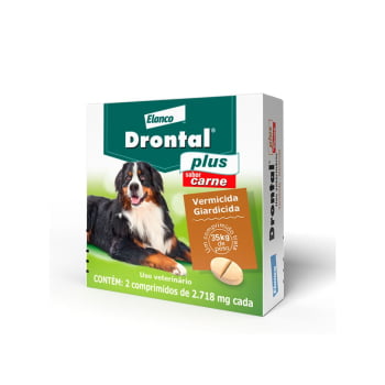 Drontal Plus Carne Cães 35kg 2 Comprimidos