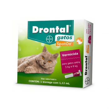 Drontal Spot On 1,12ml Vermífugo Gatos 5,0 - 8,0kg