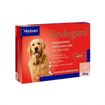 Endogard Vermifugo Cães 30Kg 6 Comprimidos