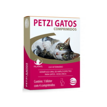 Petzi Gatos Vermífugo 4 Comprimidos