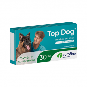 Top Dog Vermifugo Para Cães 30kg 2 Comprimidos